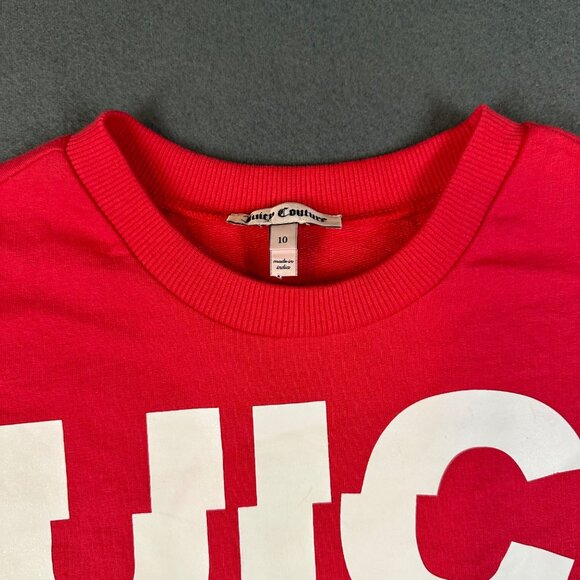 Juicy Couture Girls 10 Long Sleeve Logo Oversized‎ Cropped Pullover Shirt NWT - Picture 4 of 10